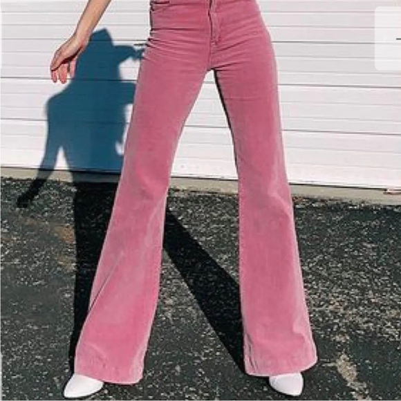 Rolla’s- Eastcoast Pink Flared Corduroy Pants - Picture 2 of 13
